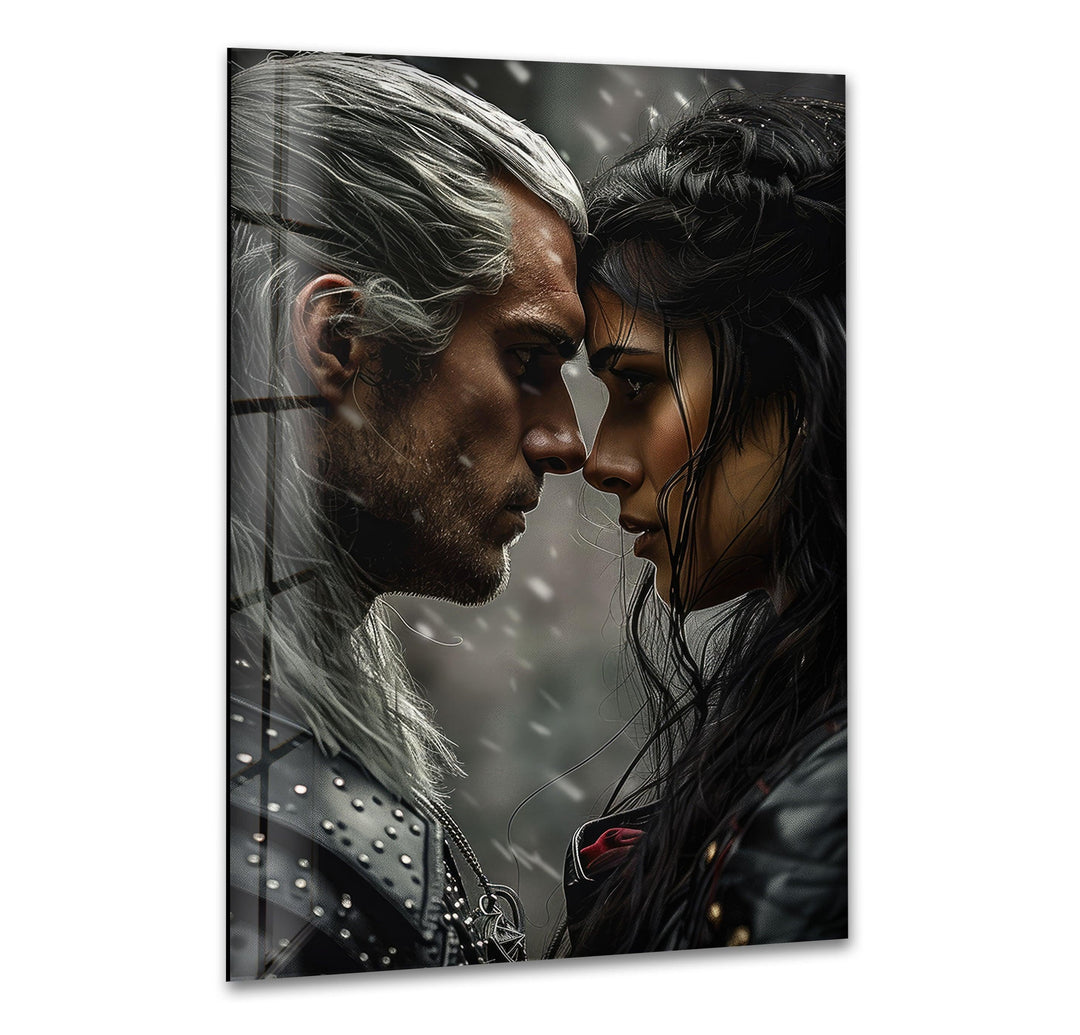 The Witcher Geralt & Yennefer Glass Wall Art  glass pictures for Wall, glass prints wall art
