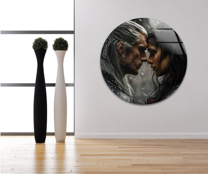 The Witcher Geralt & Yennefer Glass Wall Art large glass photo prints, glass wall photos
