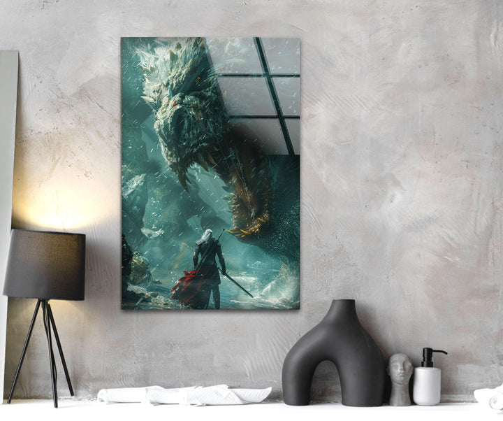 The Witcher Geralt & Boss Glass Wall Art glass image printing, glass prints from photos
