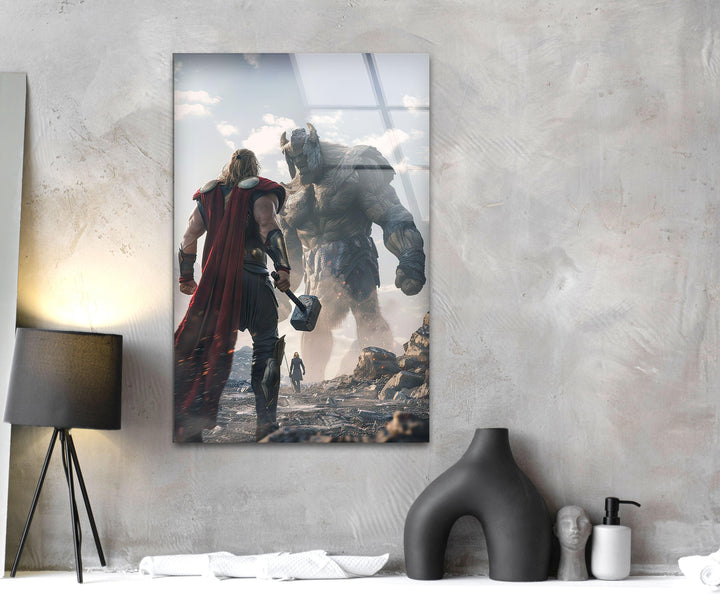 Thor vs Enemy Glass Wall Art glass pictures for Wall, glass prints wall art
