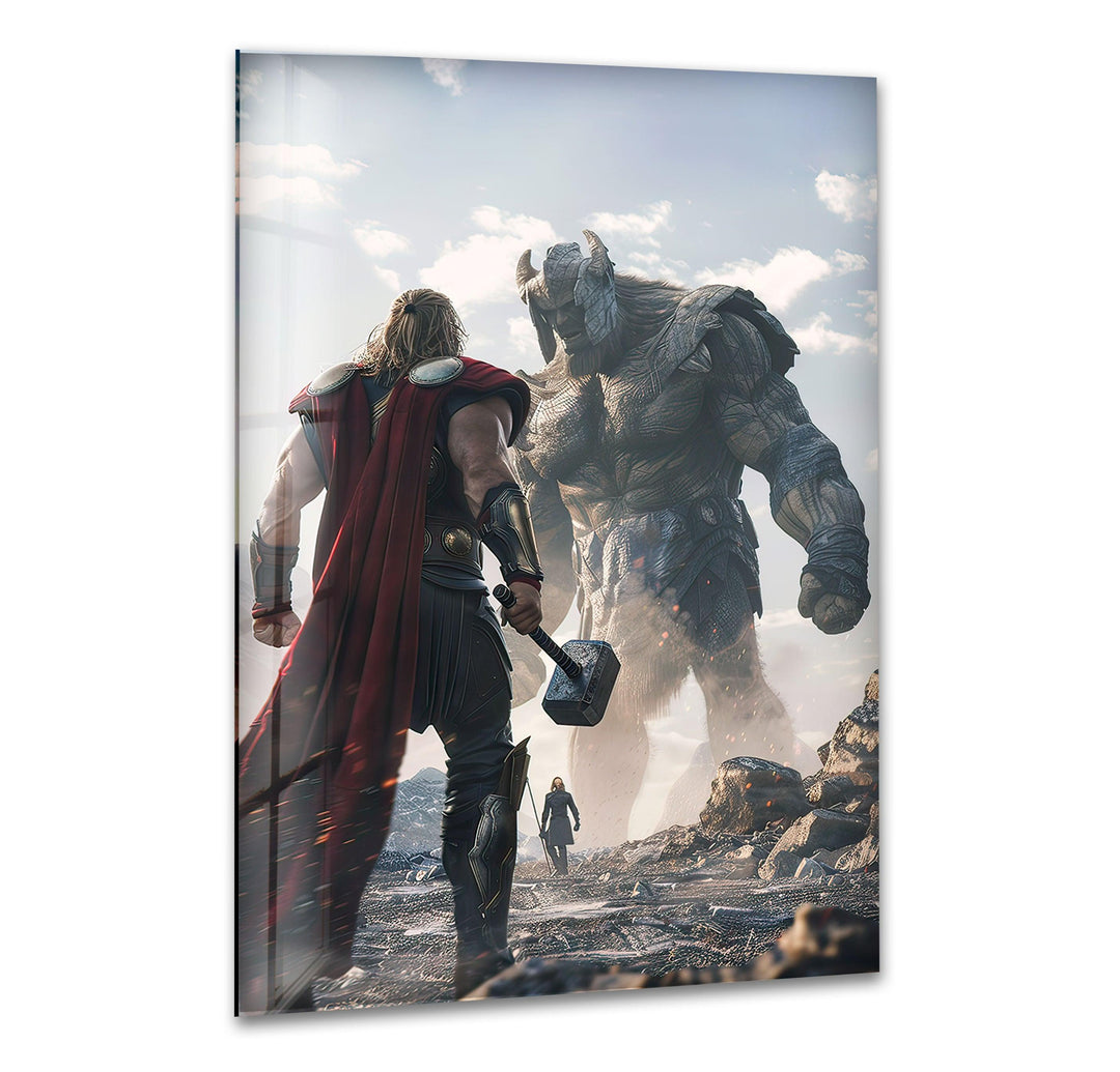 Thor vs Enemy Glass Wall Art Glass Printing Wall Art, Print photos on glass
