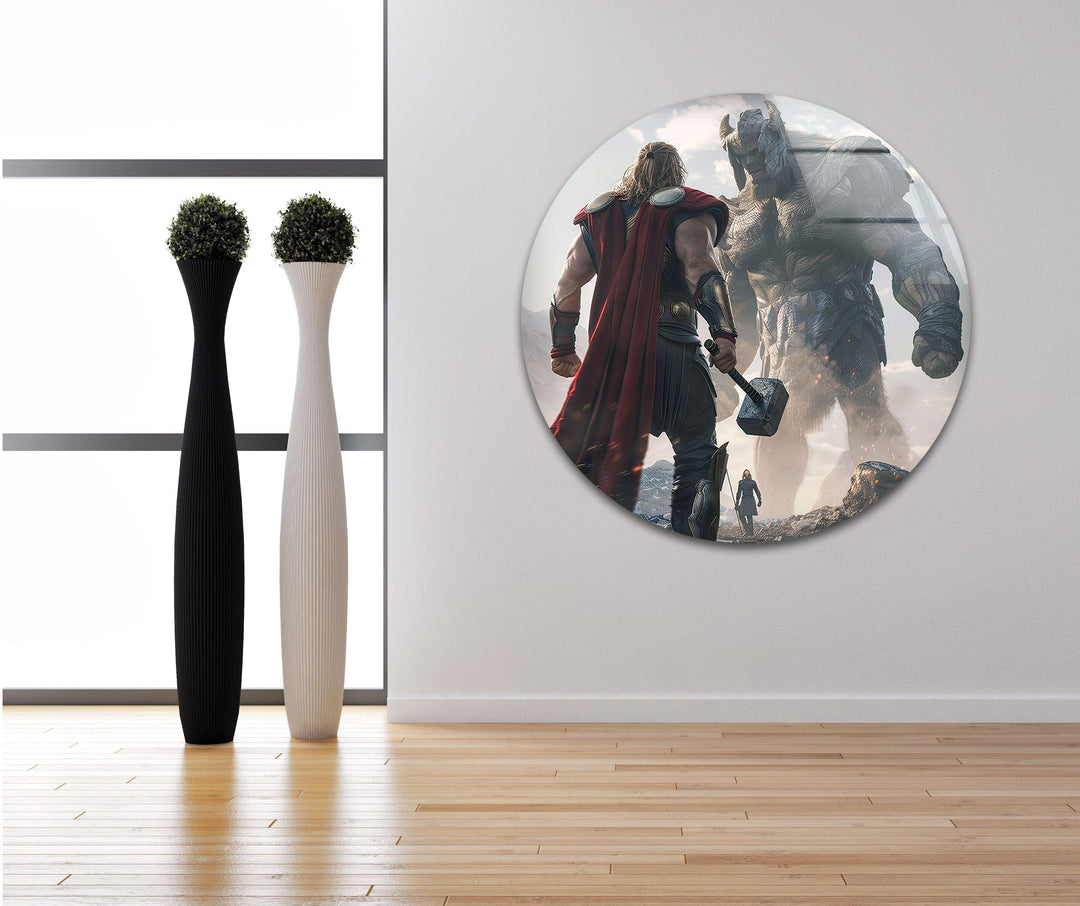 Thor vs Enemy Glass Wall Art large glass photo prints, glass wall photos
