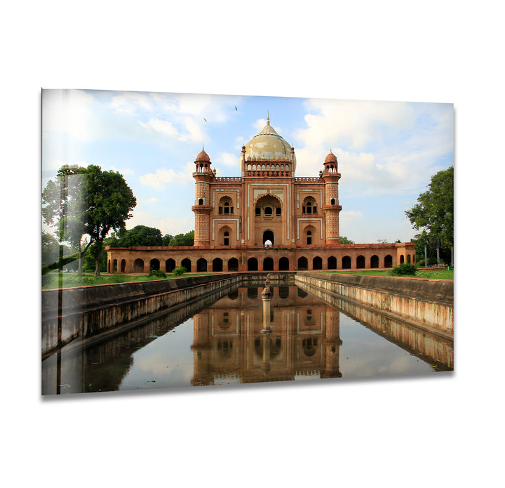 Humayun’s Tomb Glass Wall Art – Majestic Reflection of Delhi’s Iconic Mughal Landmark