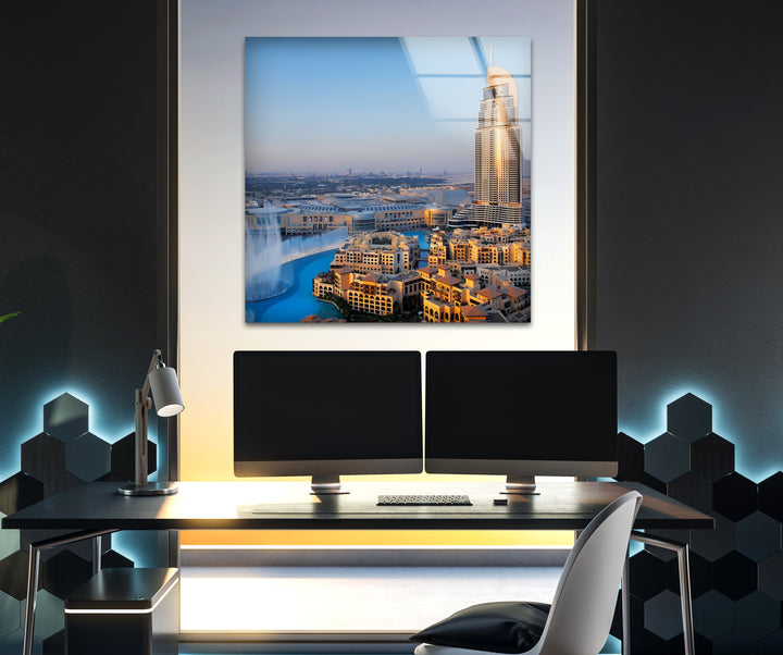 Burj Khalifa Glass Wall Art – Iconic Dubai Landmark with Stunning Skyline View