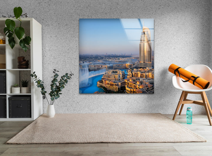 Burj Khalifa Glass Wall Art – Iconic Dubai Landmark with Stunning Skyline View