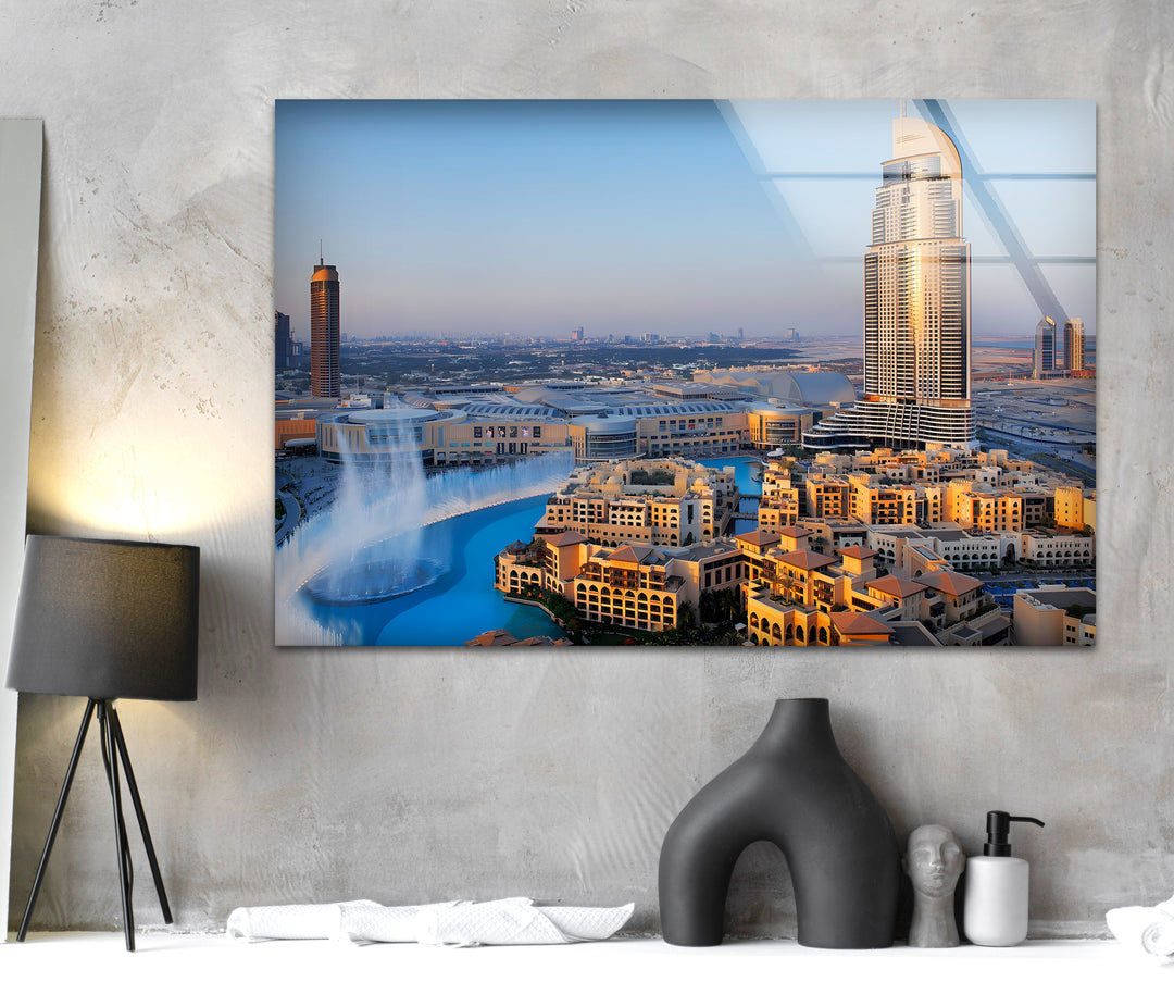 Burj Khalifa Glass Wall Art – Iconic Dubai Landmark with Stunning Skyline View