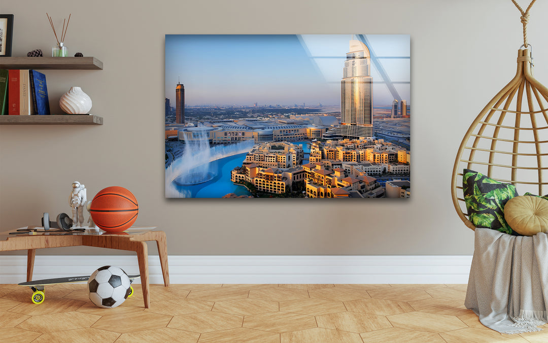 Burj Khalifa Glass Wall Art – Iconic Dubai Landmark with Stunning Skyline View