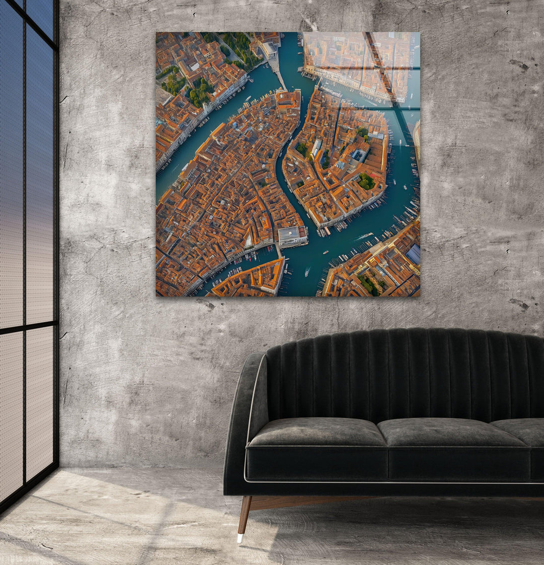 Venice Bird's Eye Glass Wall Art glass image printing, glass prints from photos
