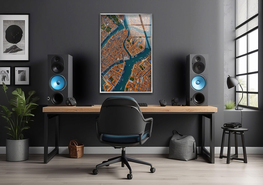 Venice Bird's Eye Glass Wall Art photo print on glass, prints on glass wall art
