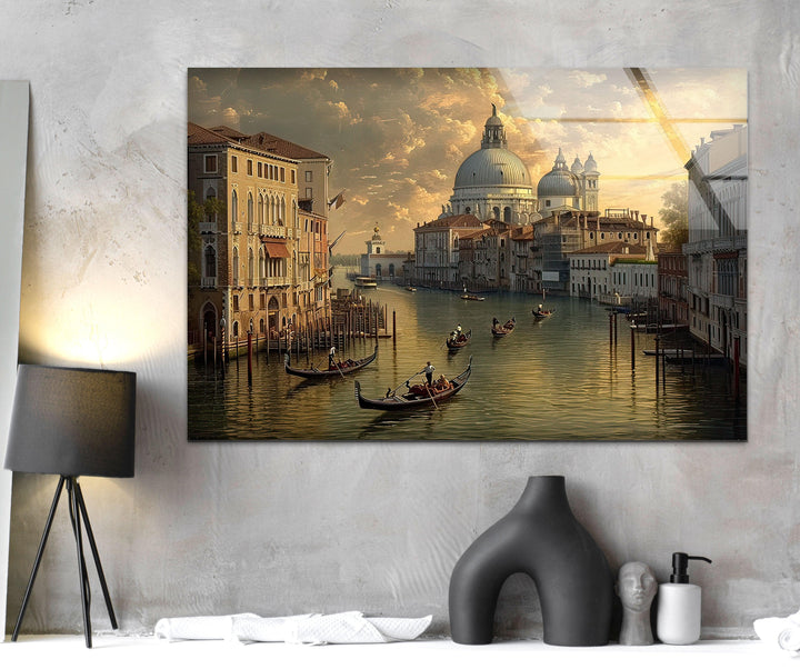 Venice River Landscape Glass Wall Art glass photo prints, glass picture prints
