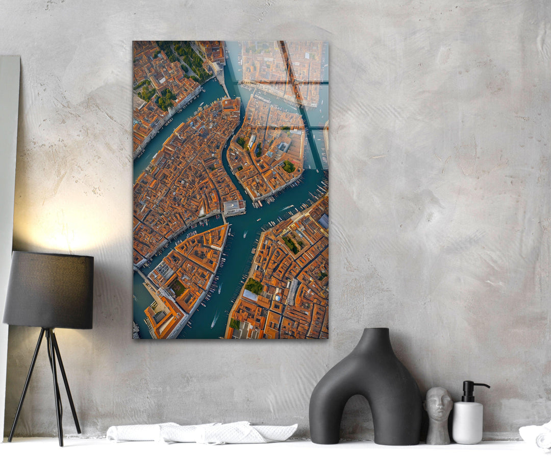 Venice Bird's Eye Glass Wall Art custom glass photo prints, large glass prints
