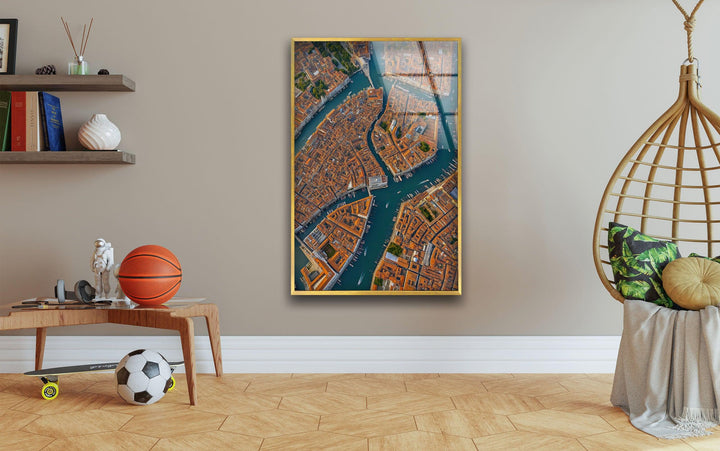 Venice Bird's Eye Glass Wall Art picture on glass wall art, photos printed on glass
