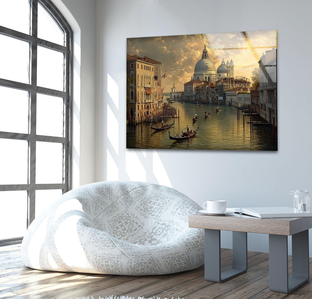 Venice River Landscape Glass Wall Art glass pictures for Wall, glass prints wall art
