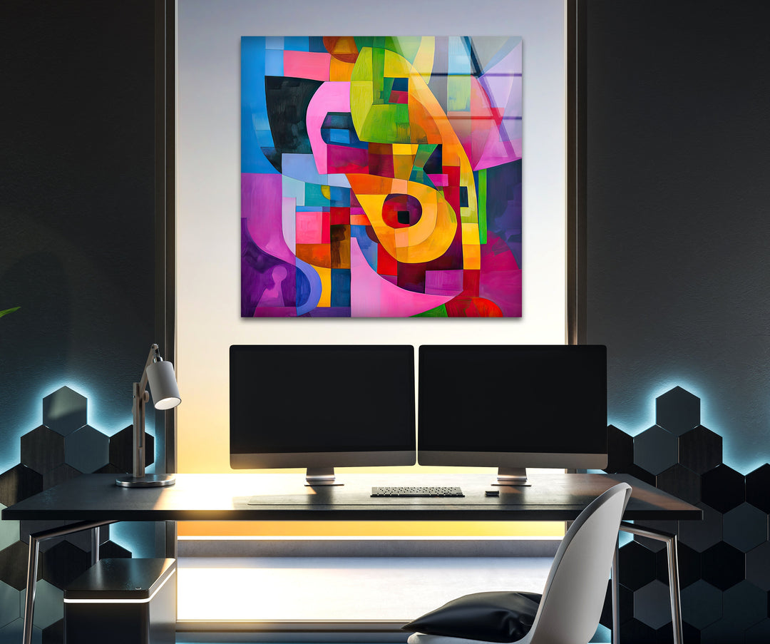 Vivid Abstract Colored Glass Wall Art large glass photo prints, glass wall photos
