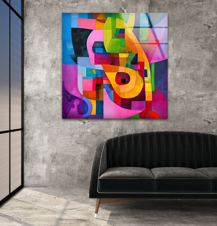 Vivid Abstract Colored Glass Wall Art custom glass pictures, glass art prints
