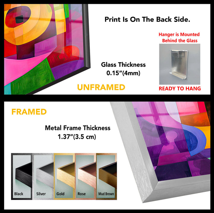 Vivid Abstract Colored Glass Wall Art