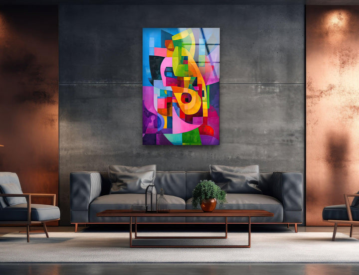 Vivid Abstract Colored Glass Wall Art picture on glass wall art, photos printed on glass
