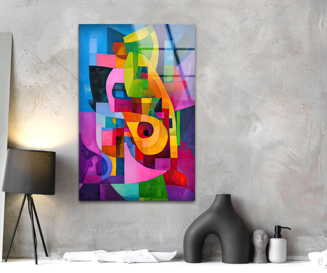 Vivid Abstract Colored Glass Wall Art Glass Printing Wall Art, Print photos on glass
