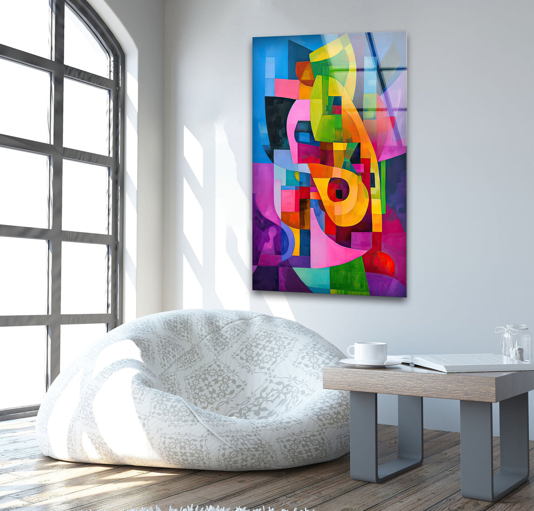 Vivid Abstract Colored Glass Wall Art glass image printing, glass prints from photos
