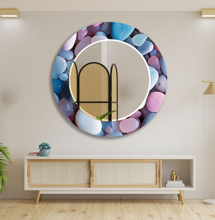 Zen Spa Stones Pink Wall Mirror