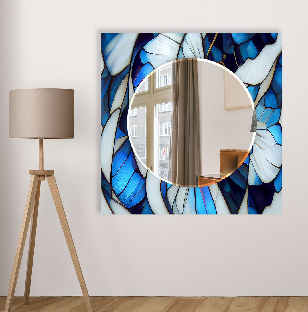 Stained White Flower Wall Mirror led mirrors
