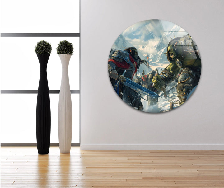 Warcraft Humans and Orcs Glass Wall Art print on glass, glass printed photos
