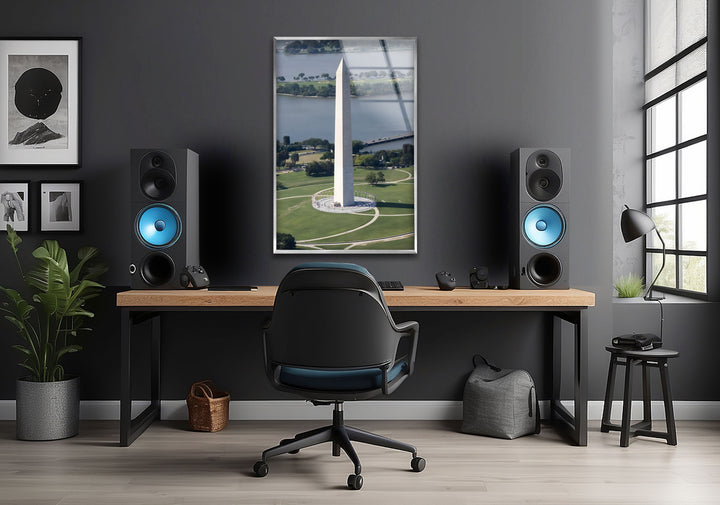 Washington Monument Glass Wall Art – Majestic View of Iconic DC Landmark