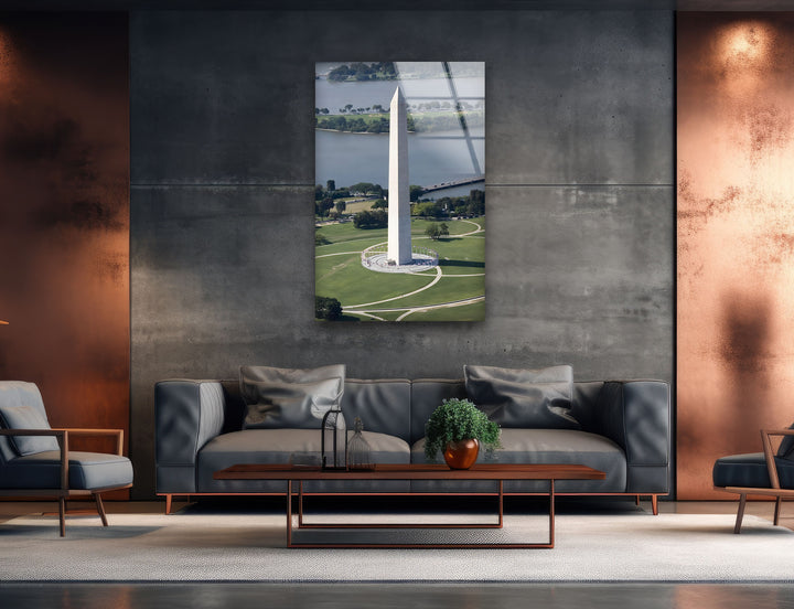 Washington Monument Glass Wall Art – Majestic View of Iconic DC Landmark