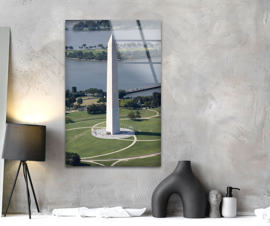 Washington Monument Glass Wall Art – Majestic View of Iconic DC Landmark