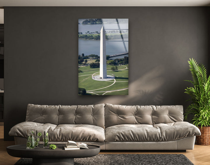 Washington Monument Glass Wall Art – Majestic View of Iconic DC Landmark