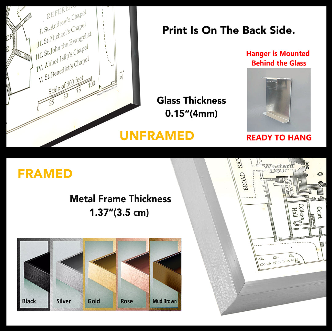 Westminster Abbey Floor Plan Glass Wall Art – Detailed Map of London’s Iconic Abbey