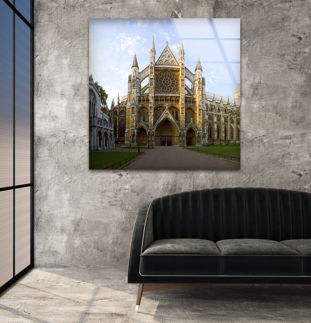 Westminster Abbey Glass Wall Art – Majestic View of London’s Iconic Landmark