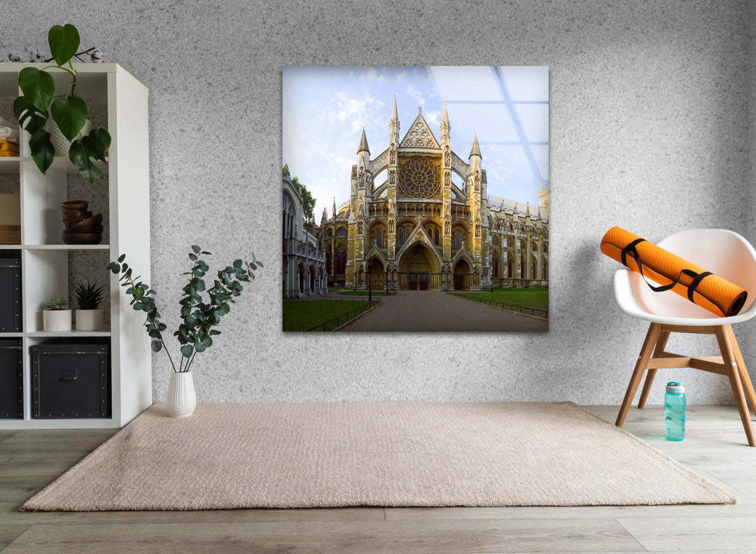 Westminster Abbey Glass Wall Art – Majestic View of London’s Iconic Landmark