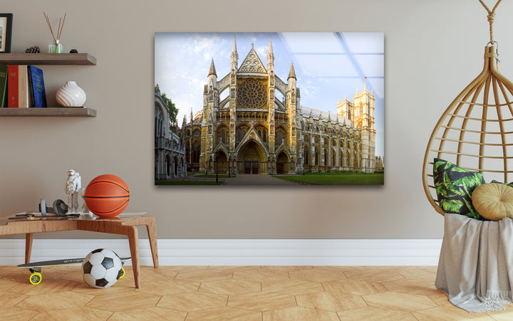 Westminster Abbey Glass Wall Art – Majestic View of London’s Iconic Landmark