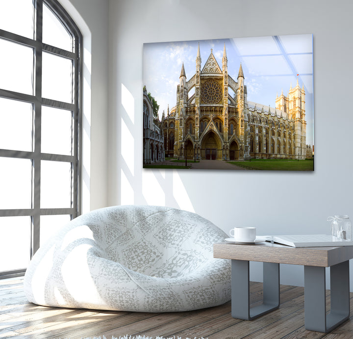 Westminster Abbey Glass Wall Art – Majestic View of London’s Iconic Landmark