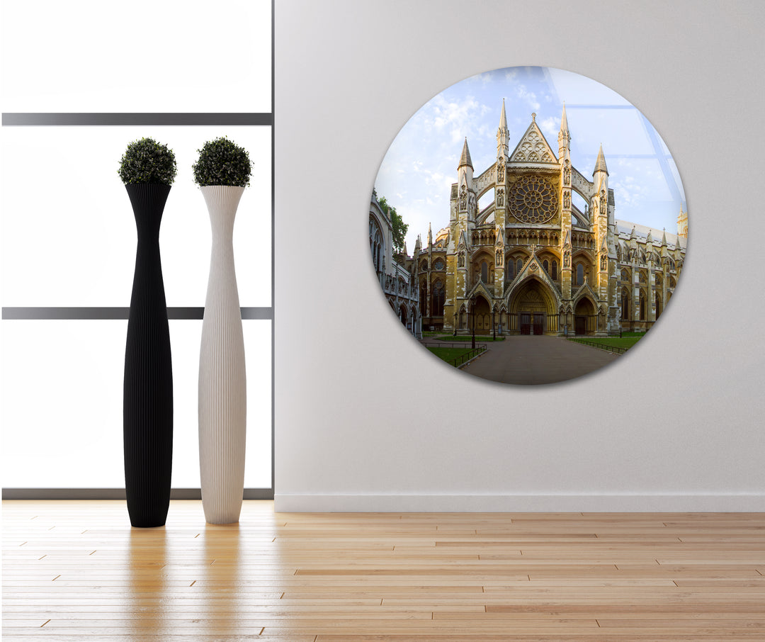 Westminster Abbey Glass Wall Art – Majestic View of London’s Iconic Landmark