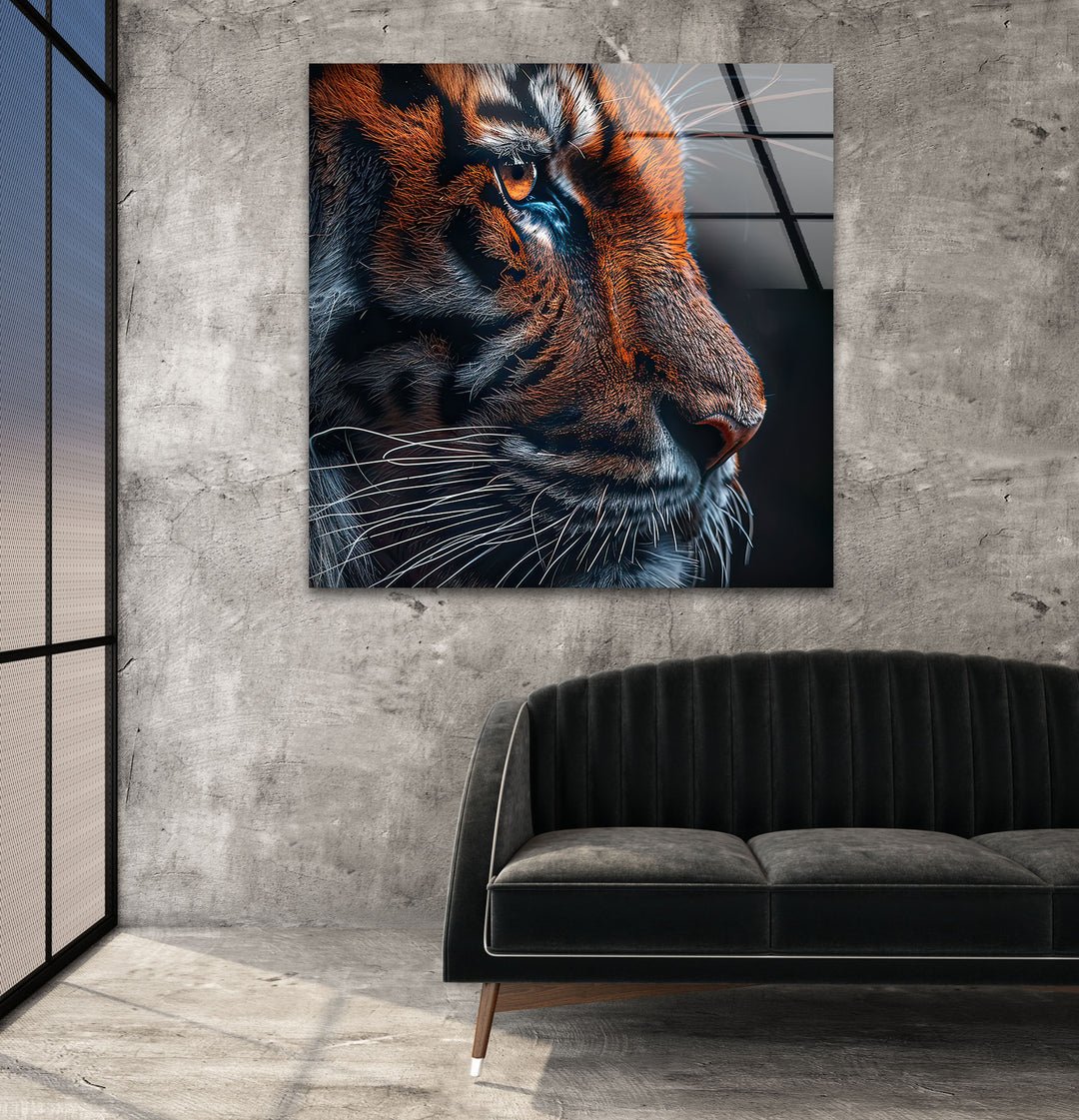 Wild Animal Tiger Glass Wall Art stained glass wall art, stained glass wall decor
