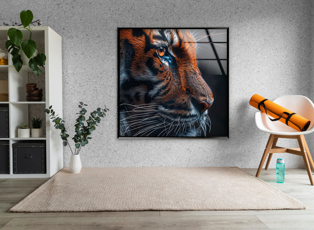 Wild Animal Tiger Glass Wall Art glass art painting, glass art for the Wall
