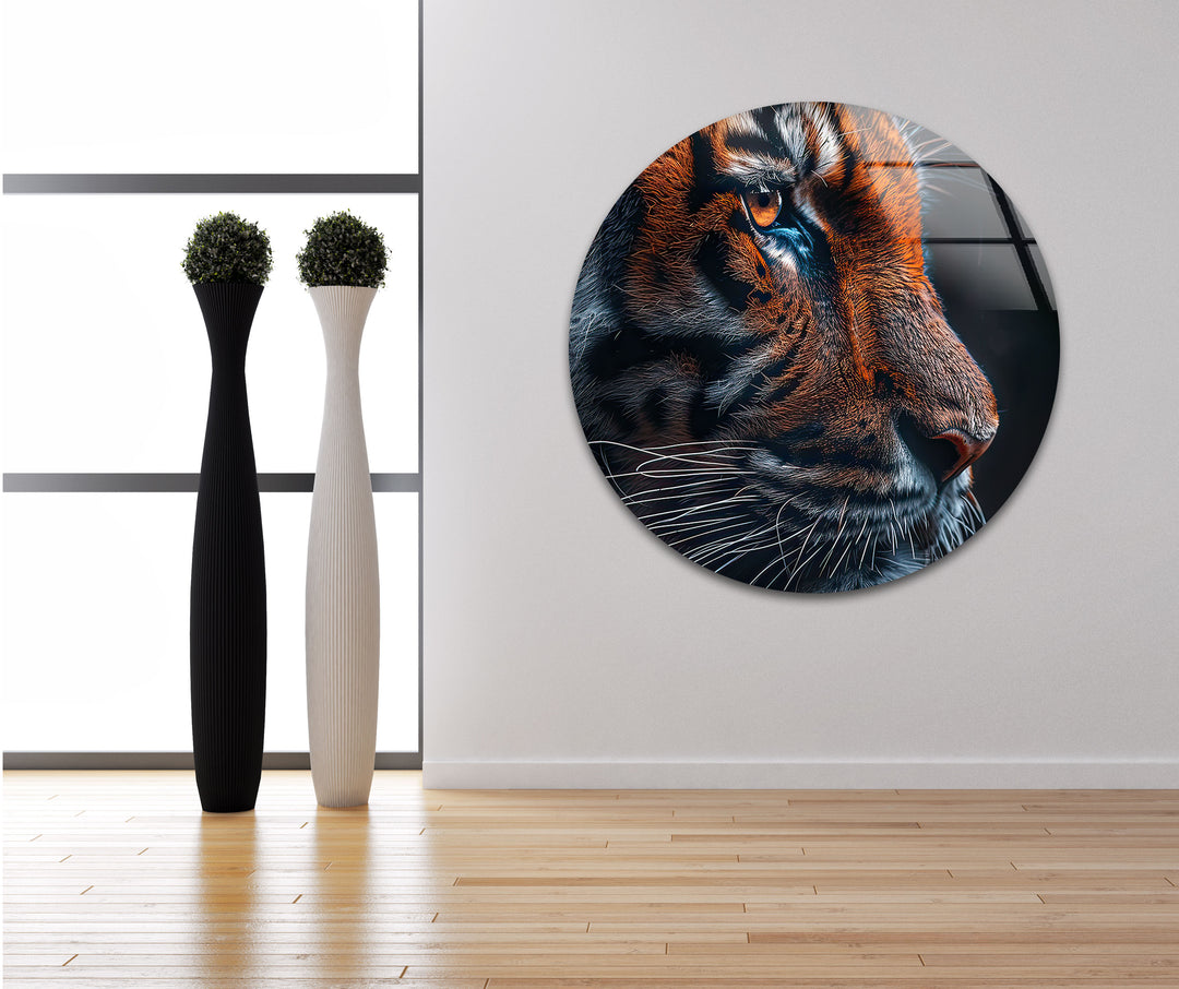 Wild Animal Tiger Glass Wall Art photo print on glass, prints on glass wall art
