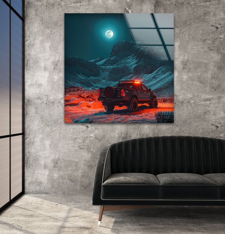 Wildtruck in The Mountain Glass Wall Art glass wall decor, glass wall art decor