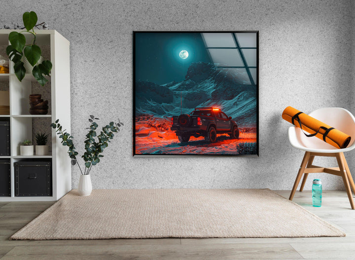 Wildtruck in The Mountain Glass Wall Art art glass wall art, glass wall art pictures