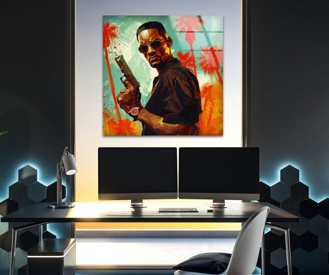 Will Smith Portrait Glass Wall Art glass photo prints, glass picture prints
