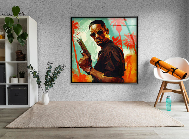 Will Smith Portrait Glass Wall Art Glass Printing Wall Art, Print photos on glass
