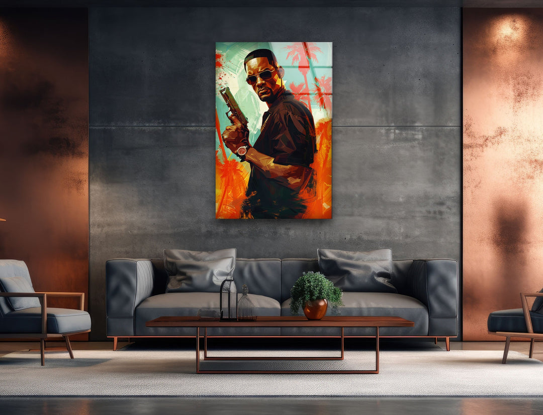 Will Smith Portrait Glass Wall Art custom glass pictures, glass art prints
