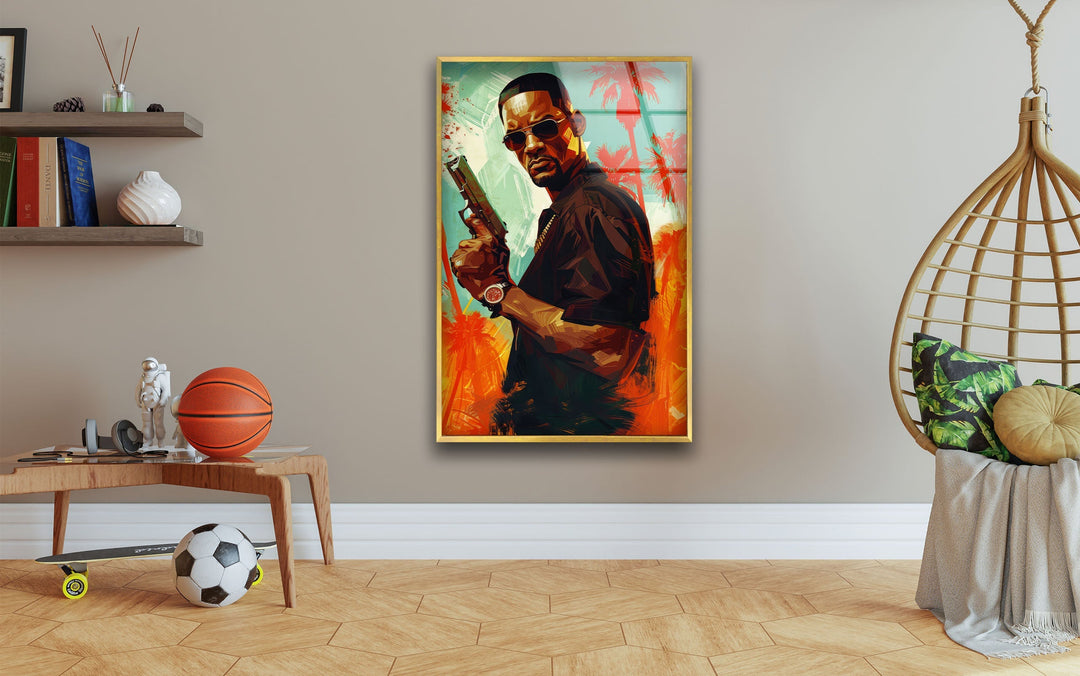 Will Smith Portrait Glass Wall Art large glass photo prints, glass wall photos
