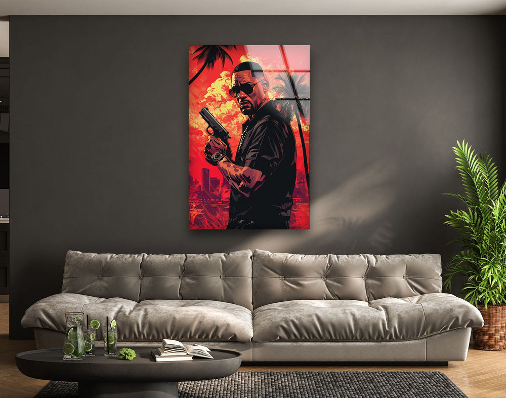 Will Smith Red Glass Wall Art stained glass wall art, stained glass wall decor
