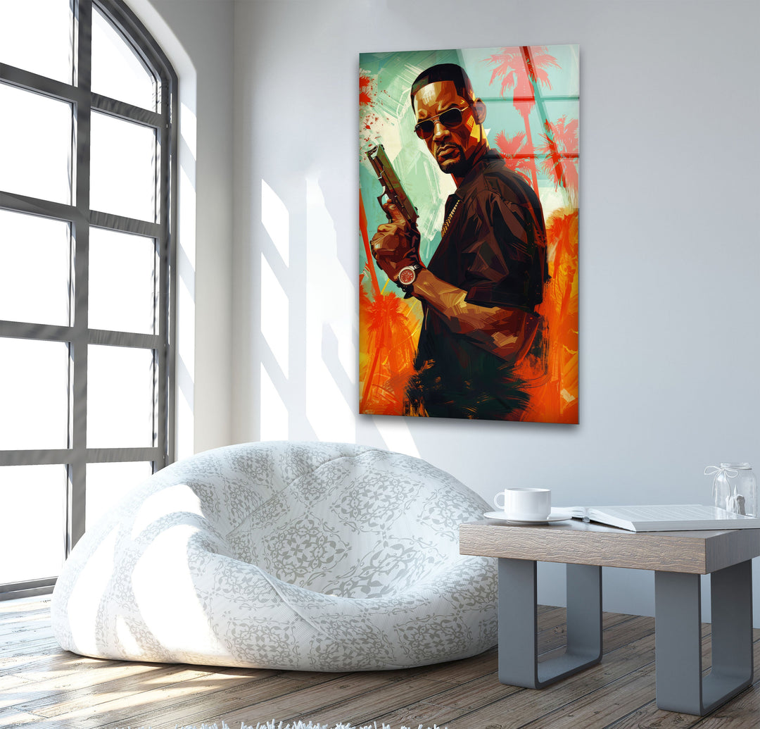 Will Smith Portrait Glass Wall Art custom glass photo prints, large glass prints
