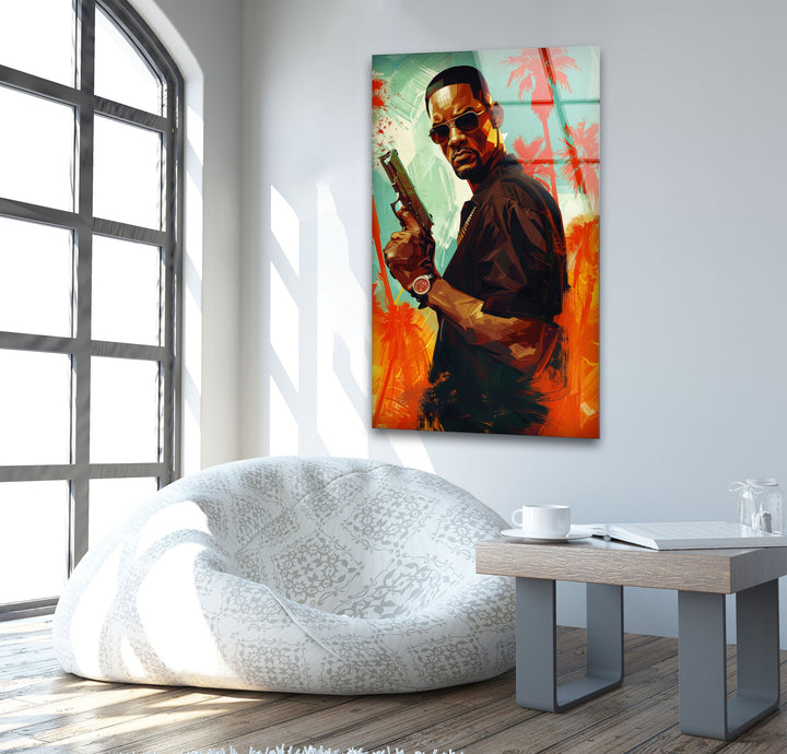 Will Smith Portrait Glass Wall Art custom glass photo prints, large glass prints
