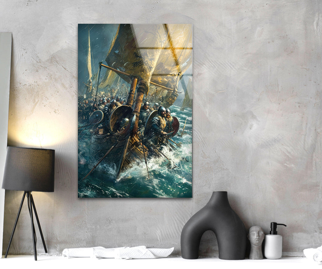 World of Sea Battle Glass Wall Art art glass wall art, glass wall art pictures
