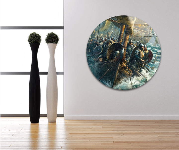 World of Sea Battle Glass Wall Art print on glass, glass printed photos
